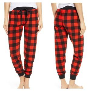 BP. Black Buffalo Check Microfleece Jogger Pants
